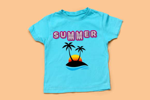 Summer with Sunset SVG Graphic for T-Shirt Designs