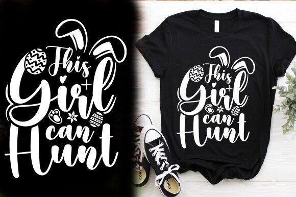 THIS GIRL CAN HUNT TSHIRT DESIGN: Graphics for T-Shirt Designs