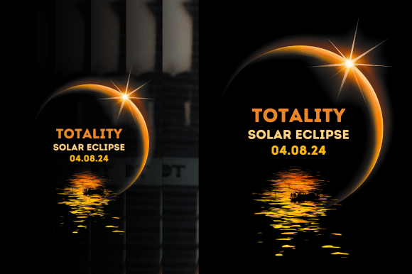 Total Solar Eclipse 2024 Graphics & T-Shirt Designs